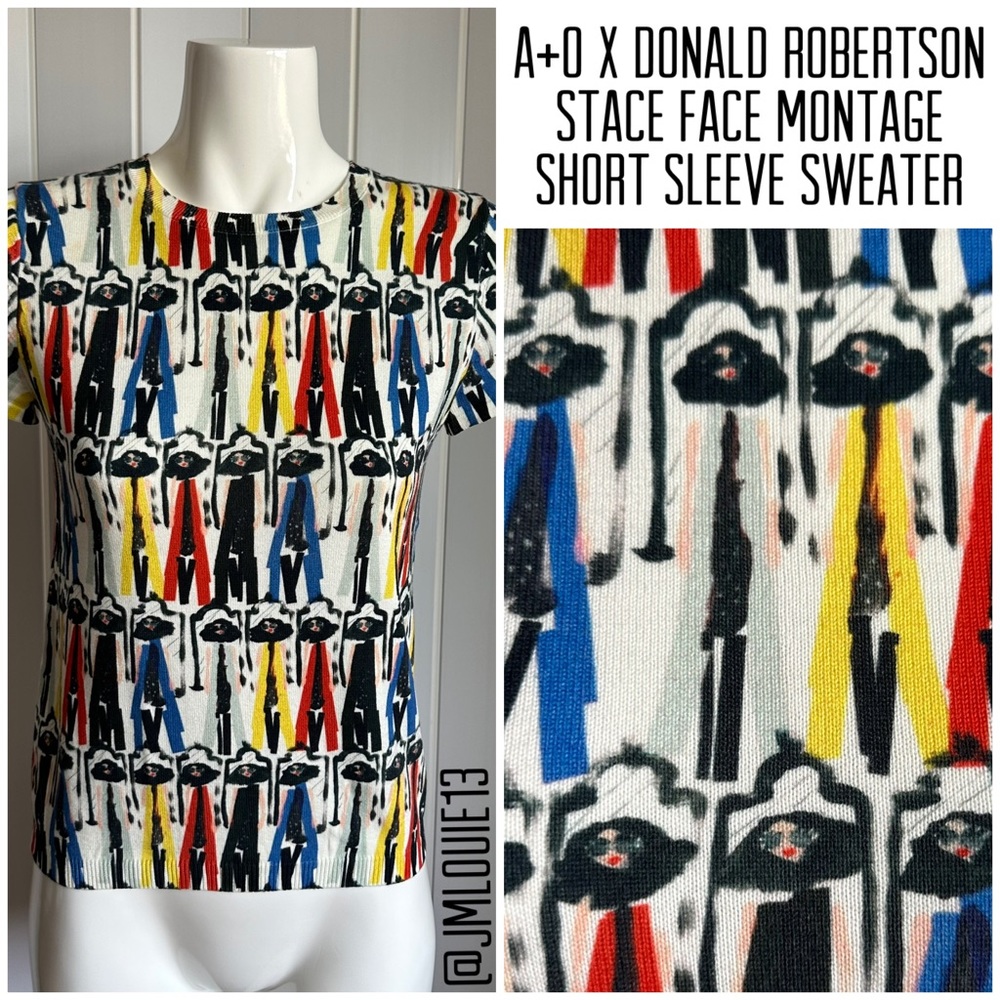 Alice + Olivia x Donald Robertson Stace Face Montage Sweater